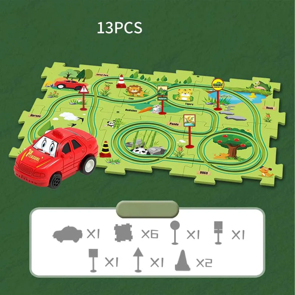 Voiture et Circuit Puzzle Flexible – Pour des Heures de Créativité et de Fun !